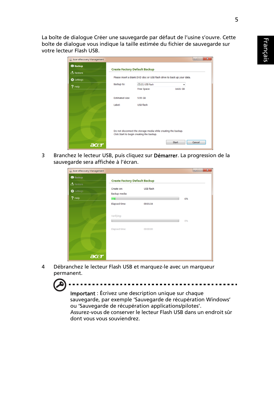 Français | Acer Aspire One AO722 User Manual | Page 85 / 1810