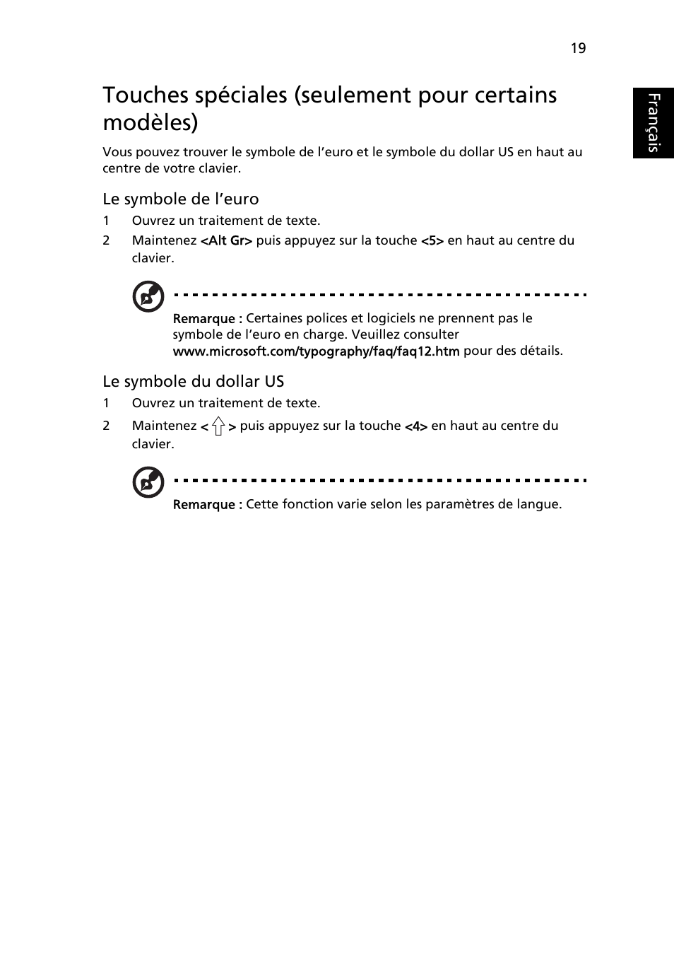 Français | Acer Aspire One AO722 User Manual | Page 99 / 1810