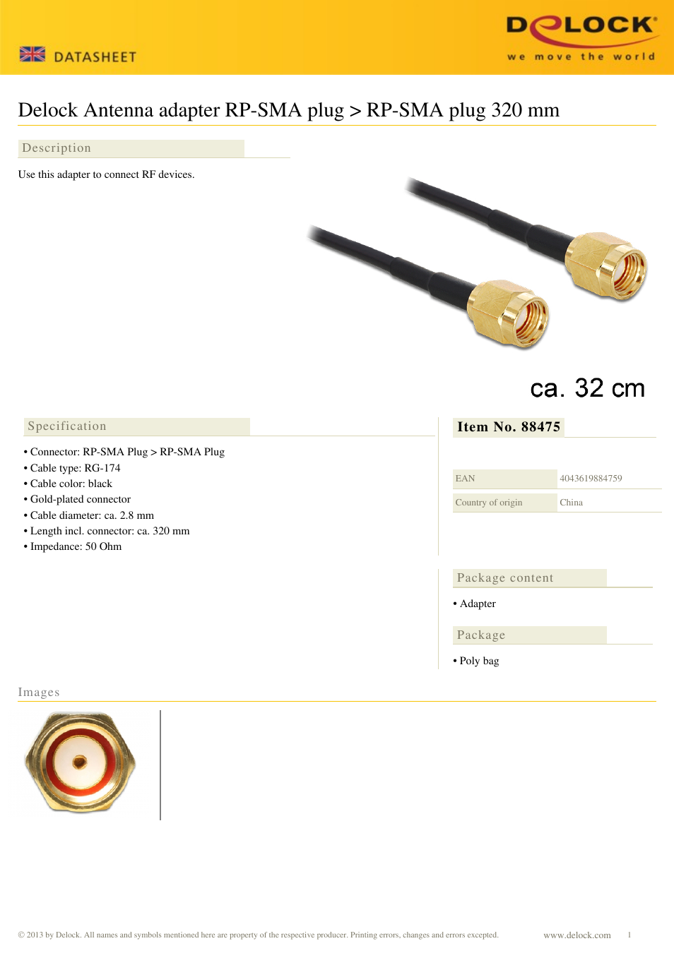 DeLOCK 88475 User Manual | 1 page