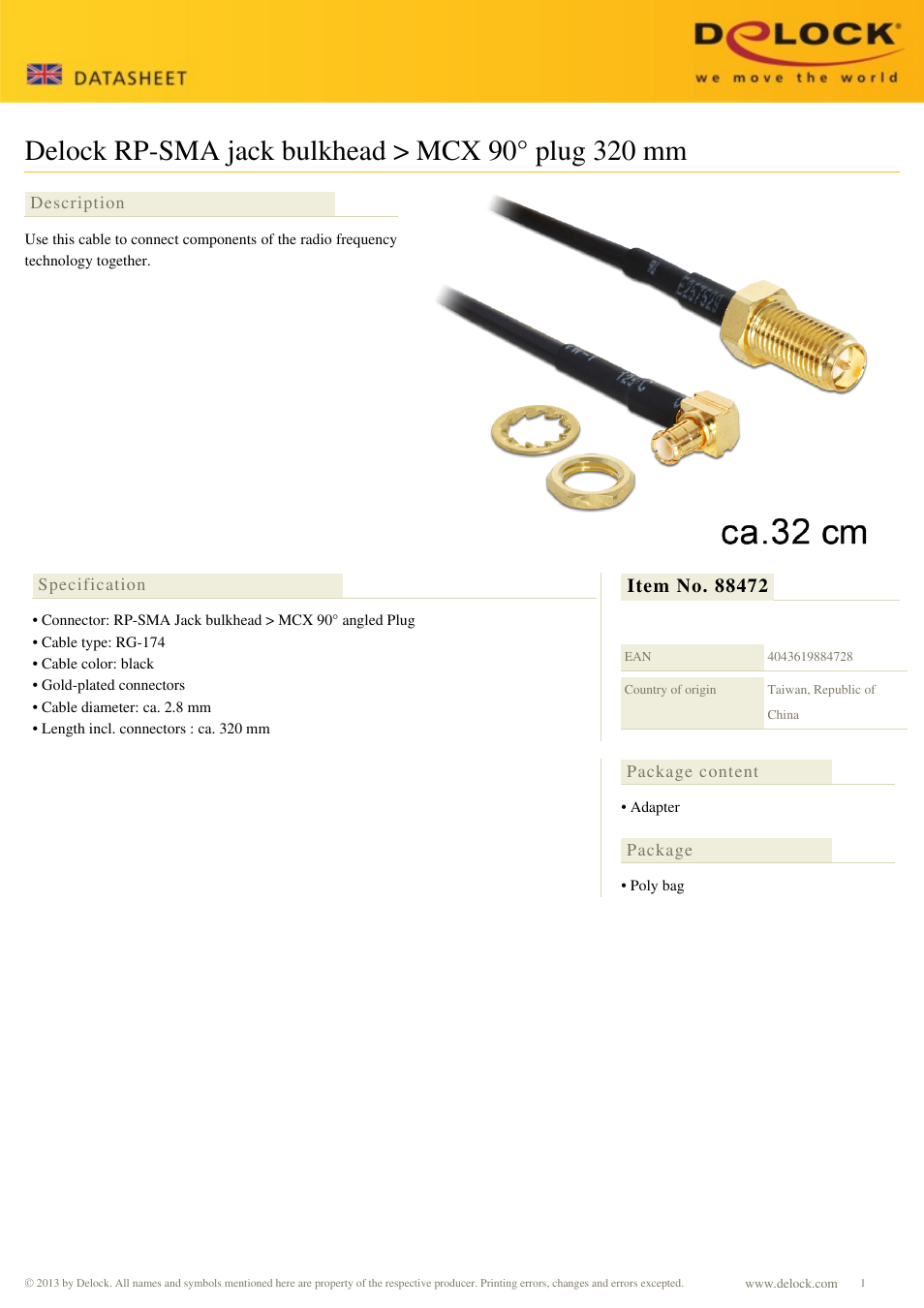DeLOCK 88472 User Manual | 1 page