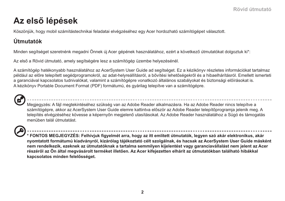 Az első lépések, Útmutatók | Acer Aspire One AO753 User Manual | Page 165 / 374