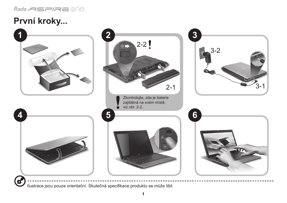 První kroky 2 4 5 6 | Acer Aspire One AO753 User Manual | Page 176 / 374