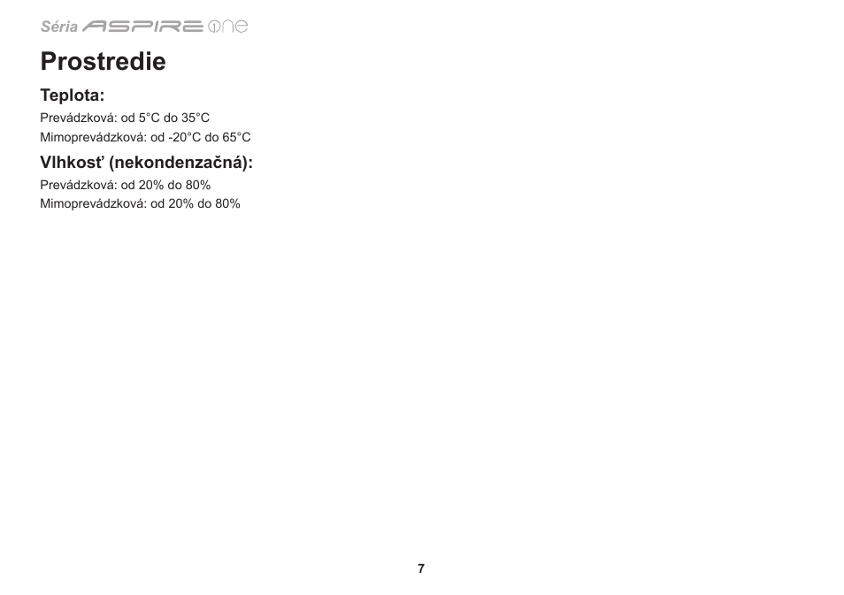 Prostredie | Acer Aspire One AO753 User Manual | Page 194 / 374