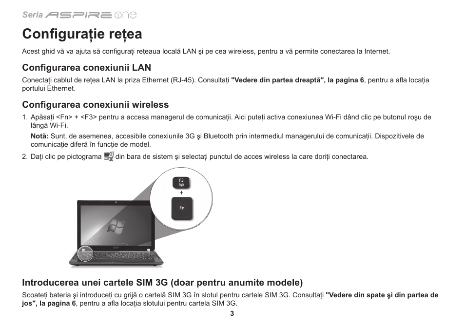 Configuraţie reţea | Acer Aspire One AO753 User Manual | Page 226 / 374