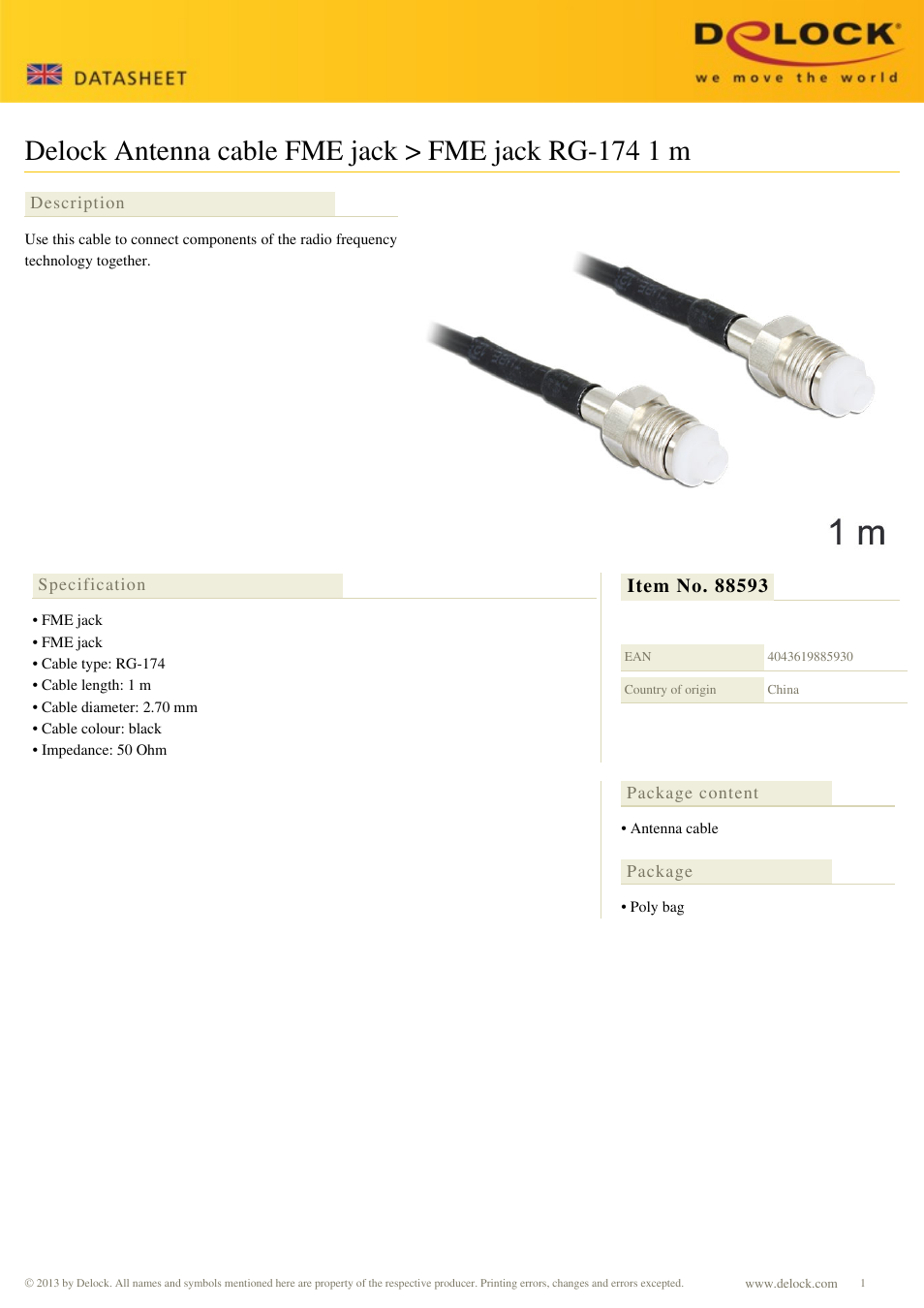 DeLOCK 88593 User Manual | 1 page