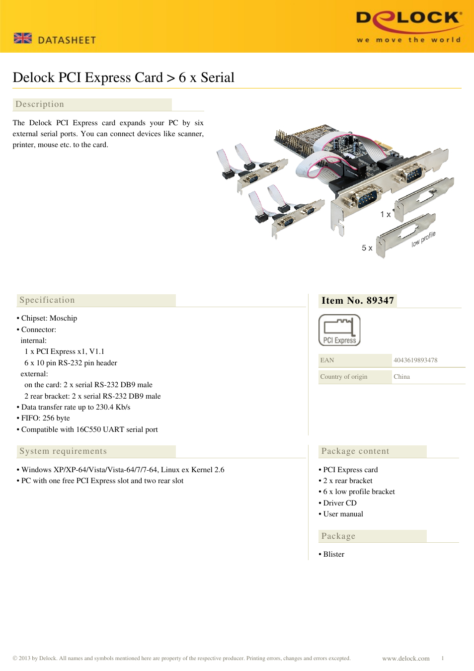 DeLOCK 89347 User Manual | 2 pages