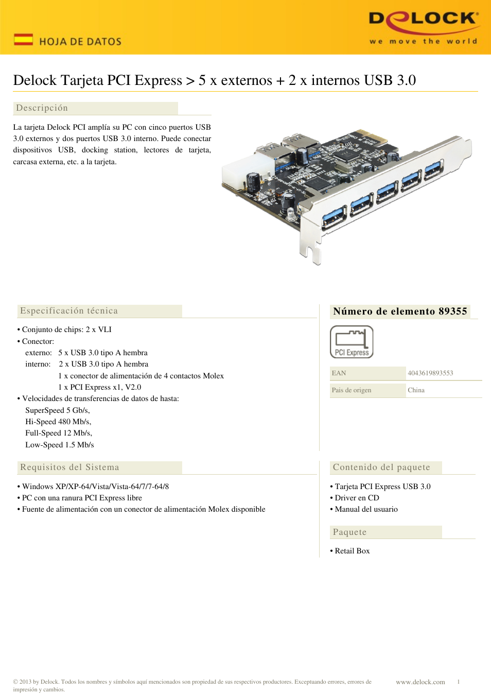 DeLOCK 89355 User Manual | 1 page