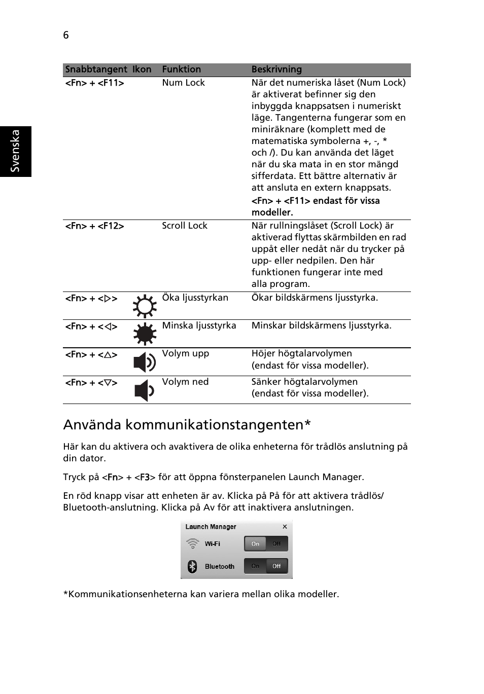 Använda kommunikationstangenten | Acer Aspire One AOD255 User Manual | Page 100 / 299