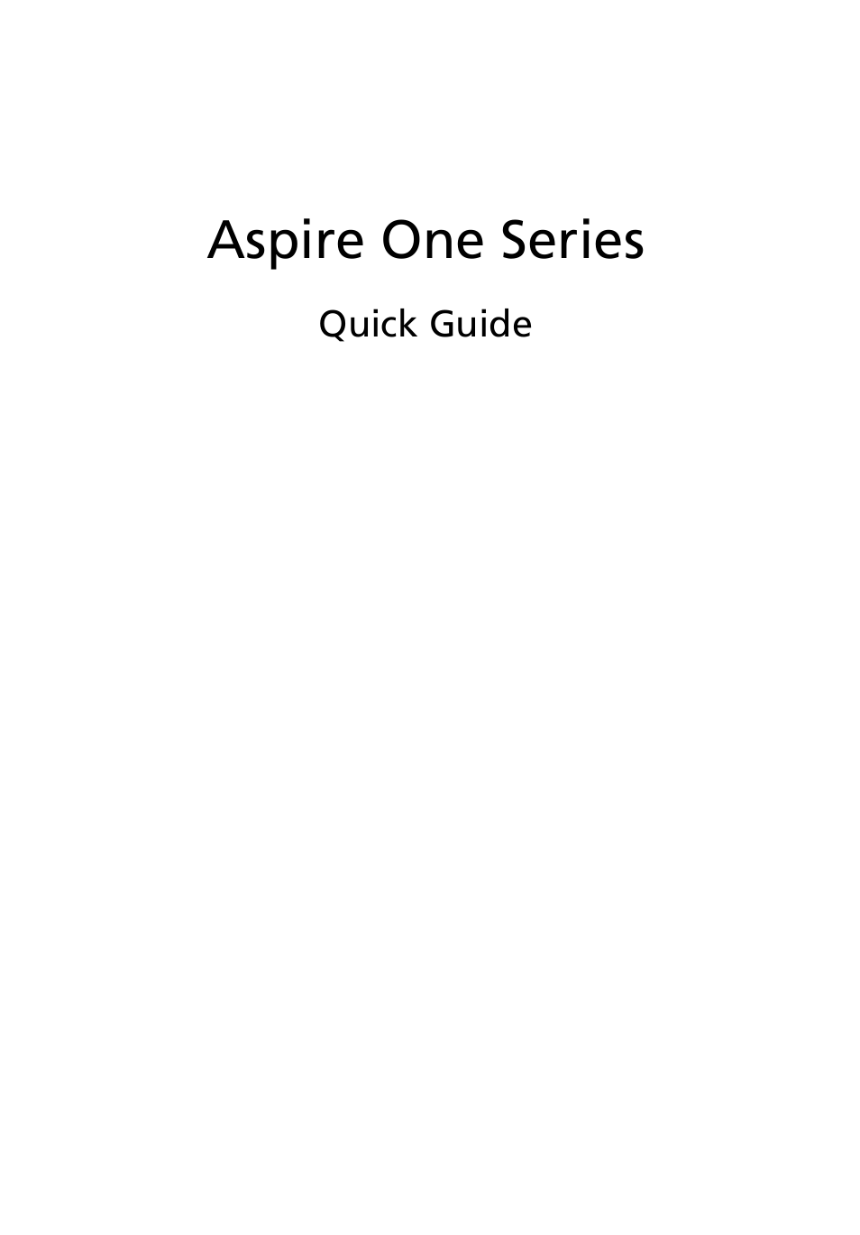 English, Aspire one series | Acer Aspire One AOD255 User Manual | Page 3 / 299