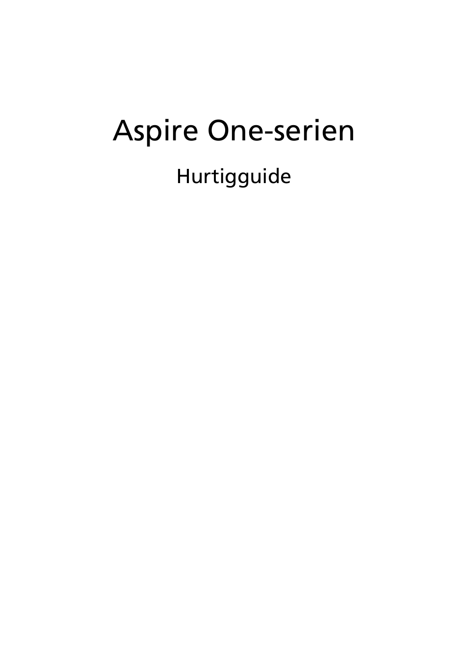 Norsk, Aspire one-serien | Acer Aspire One AOD255 User Manual | Page 75 / 299