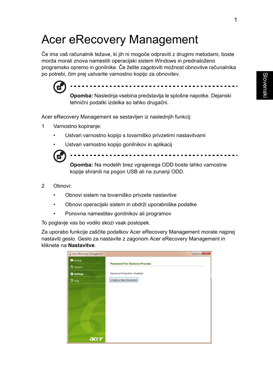 Acer erecovery management | Acer Aspire One AO522 User Manual | Page 1027 / 1810