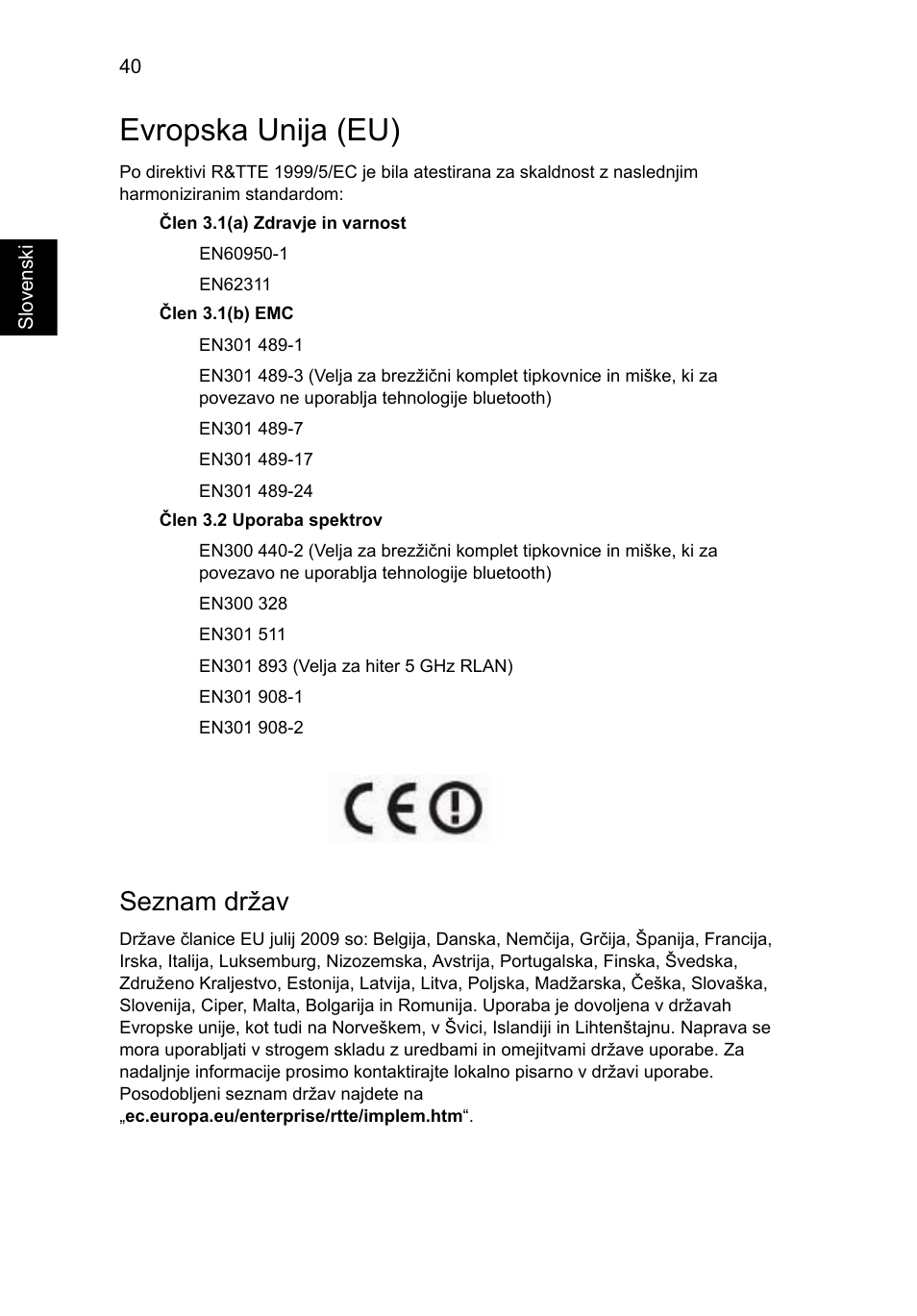 Evropska unija (eu), Seznam držav | Acer Aspire One AO522 User Manual | Page 1066 / 1810