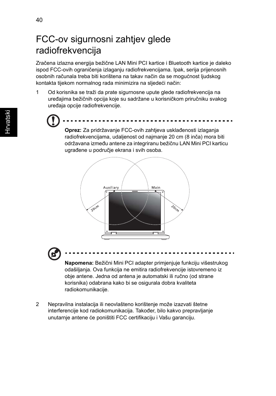 Fcc-ov sigurnosni zahtjev glede radiofrekvencija | Acer Aspire One AO522 User Manual | Page 1126 / 1810
