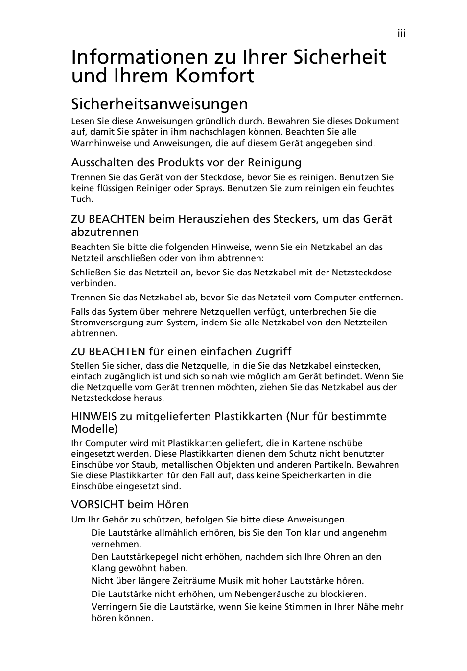 Sicherheitsanweisungen | Acer Aspire One AO522 User Manual | Page 129 / 1810