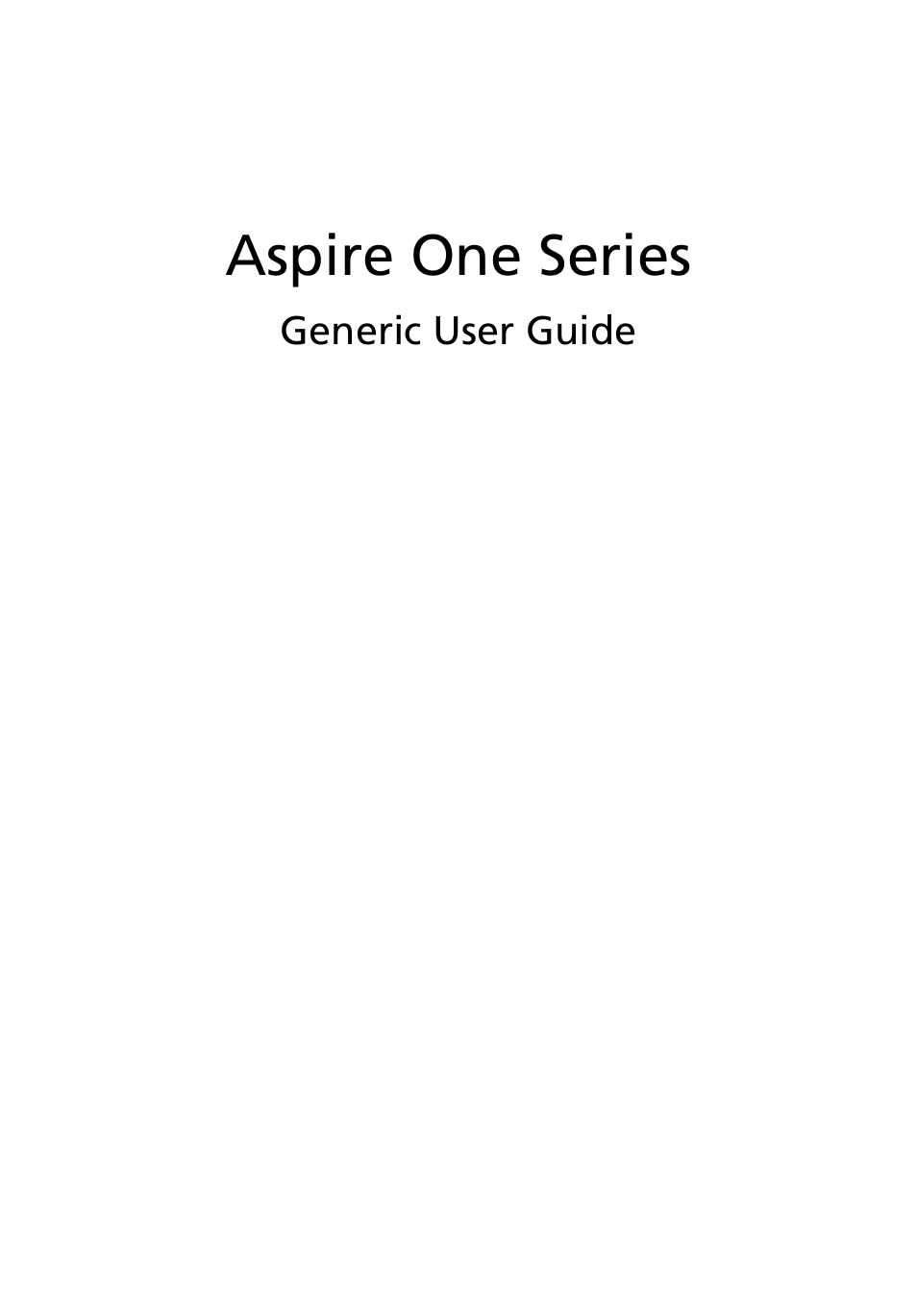 English, Aspire one series | Acer Aspire One AO522 User Manual | Page 3 / 1810