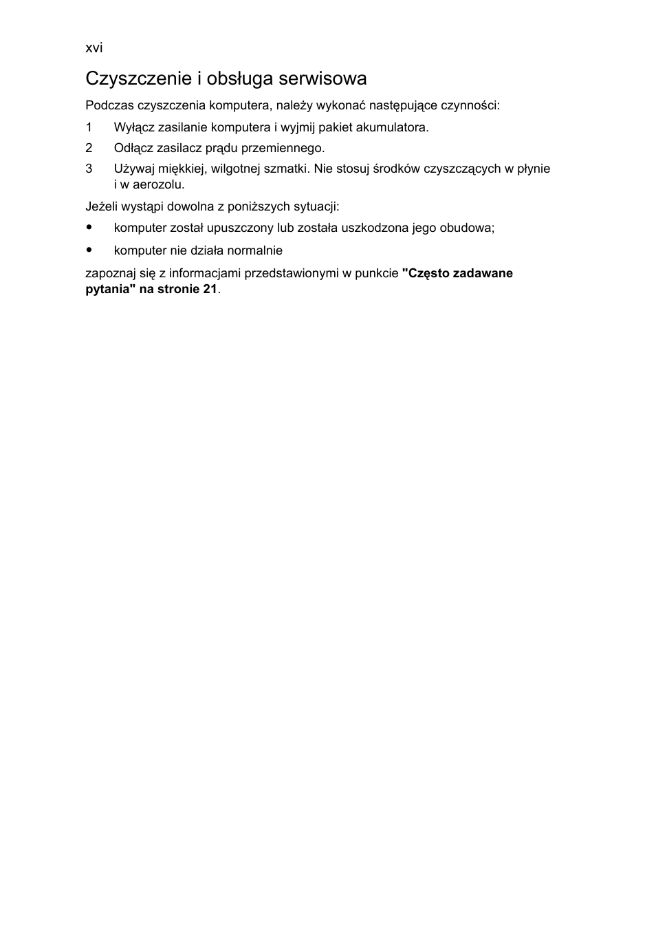 Czyszczenie i obsługa serwisowa | Acer Aspire One AO522 User Manual | Page 774 / 1810