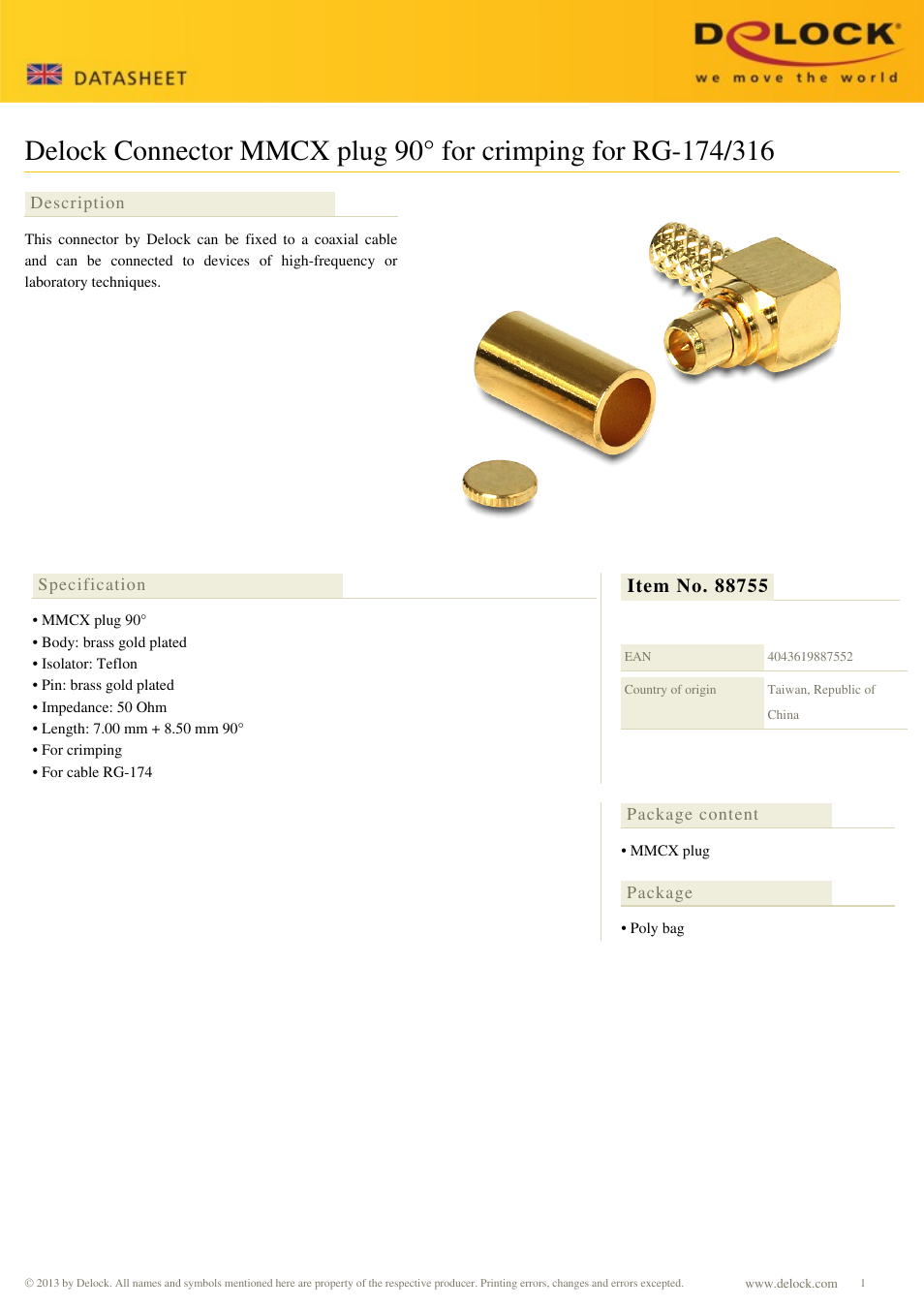 DeLOCK 88755 User Manual | 1 page