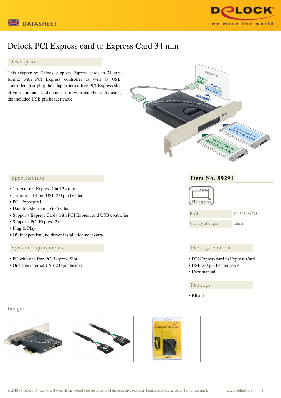 DeLOCK 89291 User Manual | 1 page