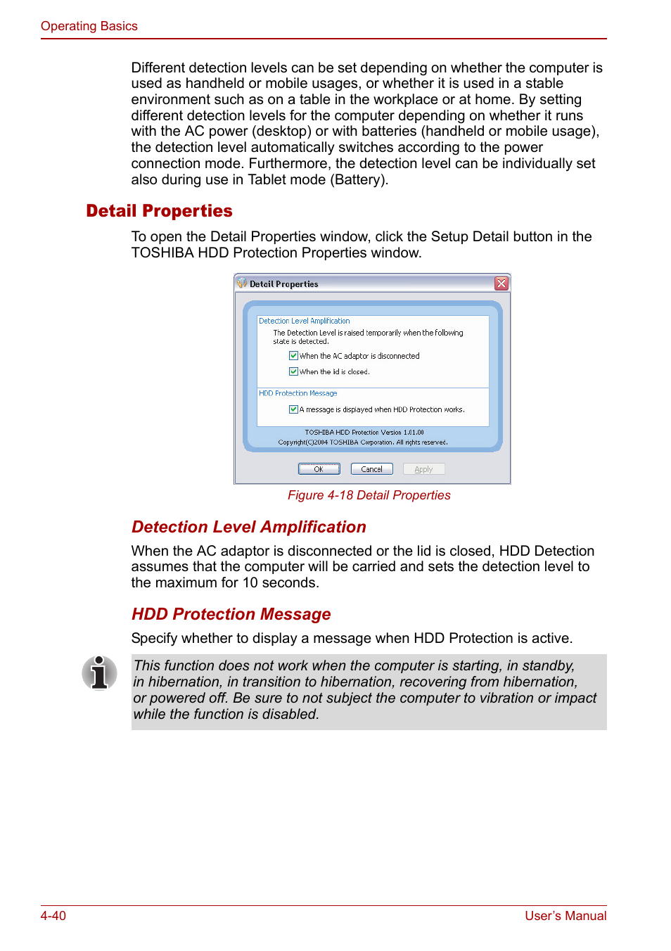 Detail properties | Toshiba Libretto U100 User Manual | Page 110 / 250
