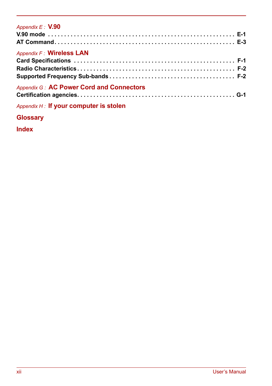 Toshiba Libretto U100 User Manual | Page 12 / 250