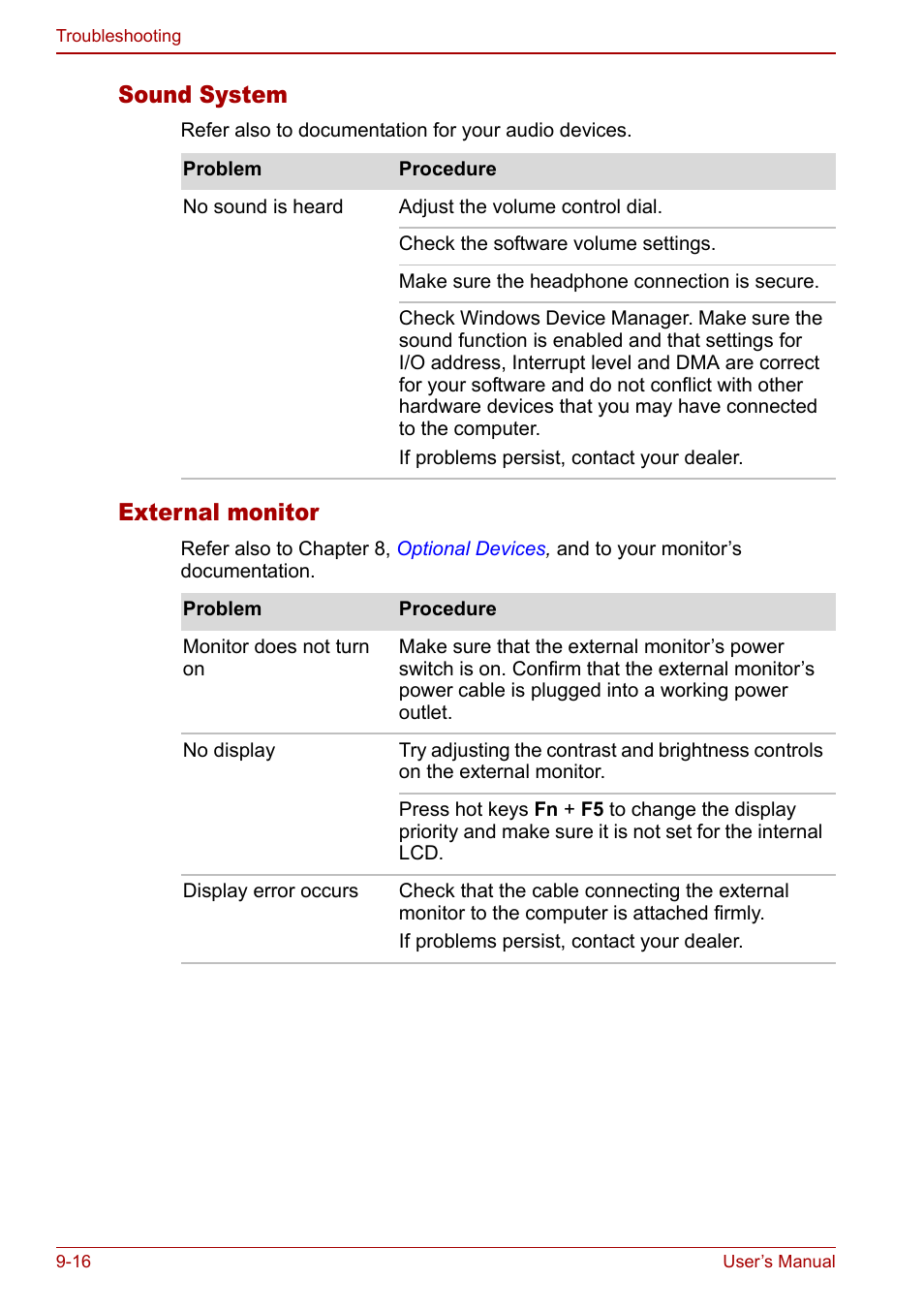 Sound system, External monitor | Toshiba Libretto U100 User Manual | Page 182 / 250