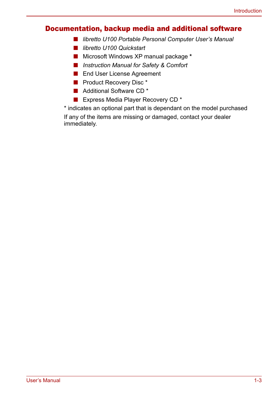 Toshiba Libretto U100 User Manual | Page 21 / 250