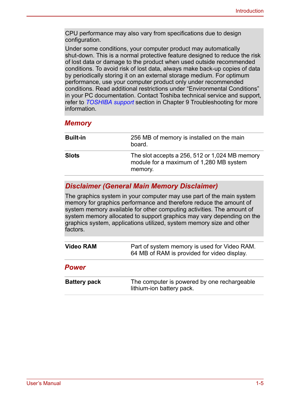 Toshiba Libretto U100 User Manual | Page 23 / 250