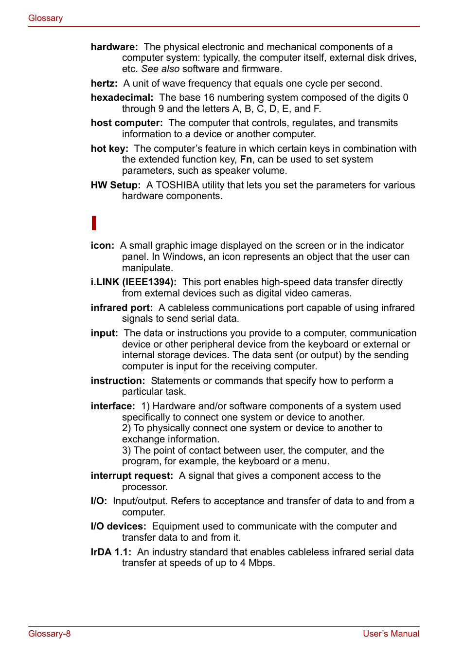 Toshiba Libretto U100 User Manual | Page 240 / 250