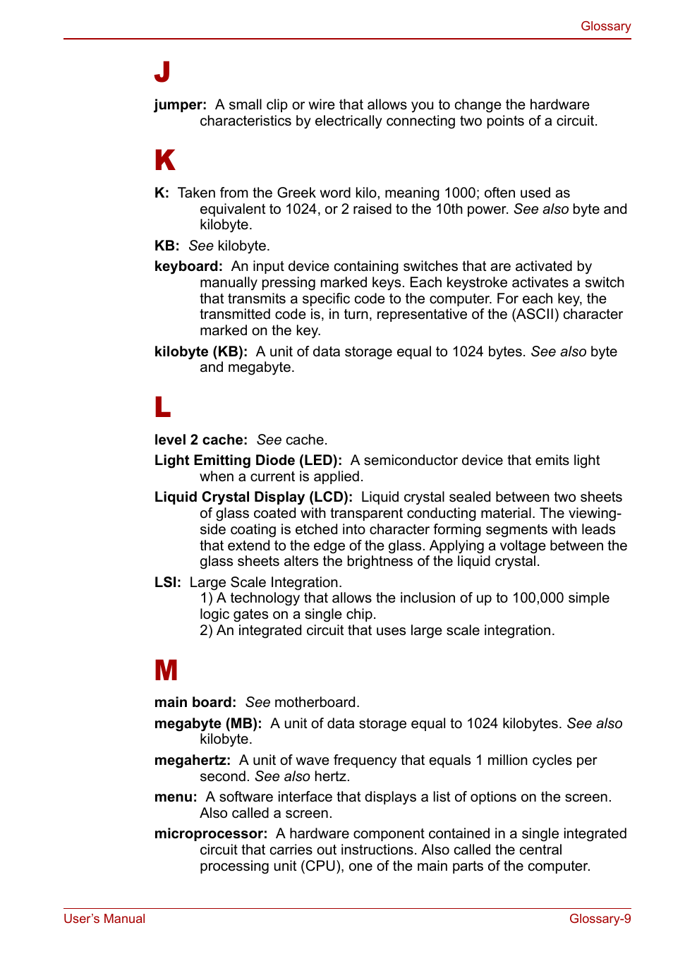Toshiba Libretto U100 User Manual | Page 241 / 250