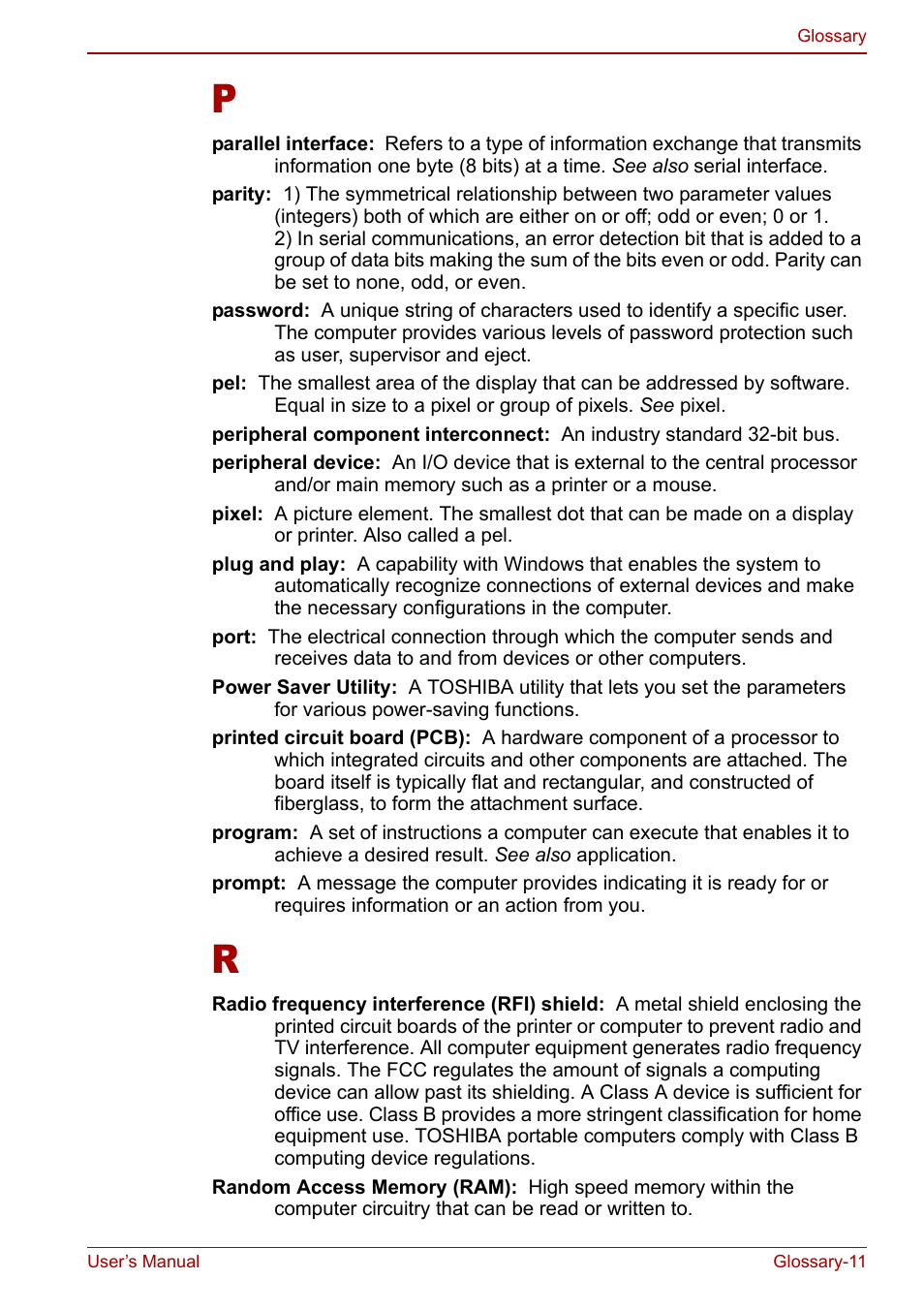 Toshiba Libretto U100 User Manual | Page 243 / 250