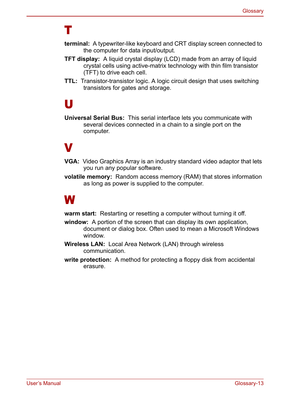 Toshiba Libretto U100 User Manual | Page 245 / 250