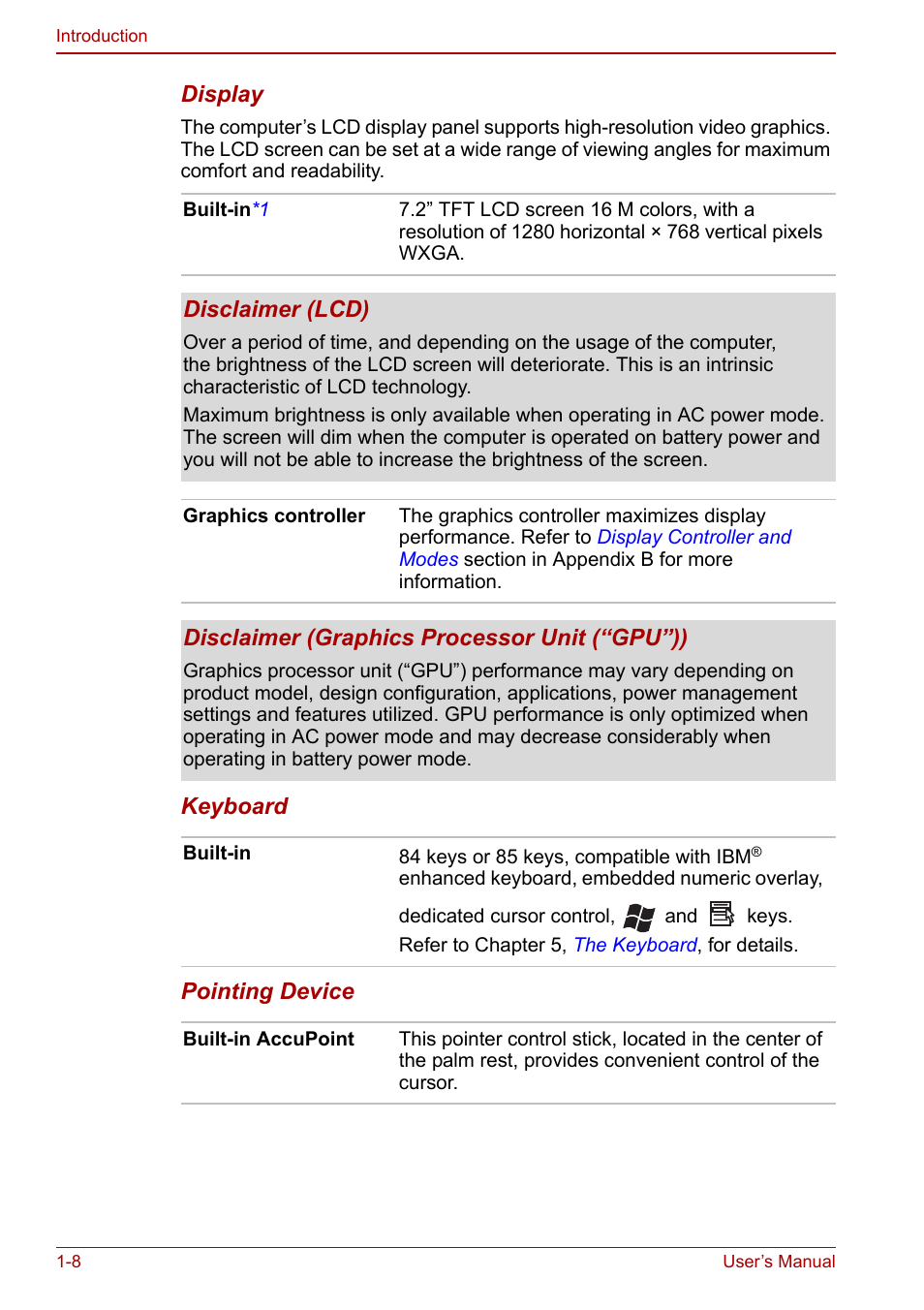Toshiba Libretto U100 User Manual | Page 26 / 250