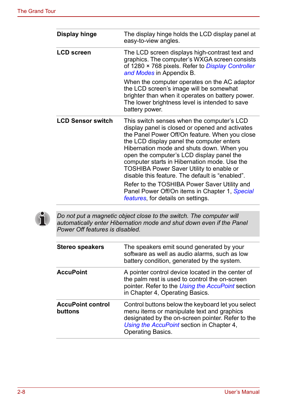 Toshiba Libretto U100 User Manual | Page 44 / 250