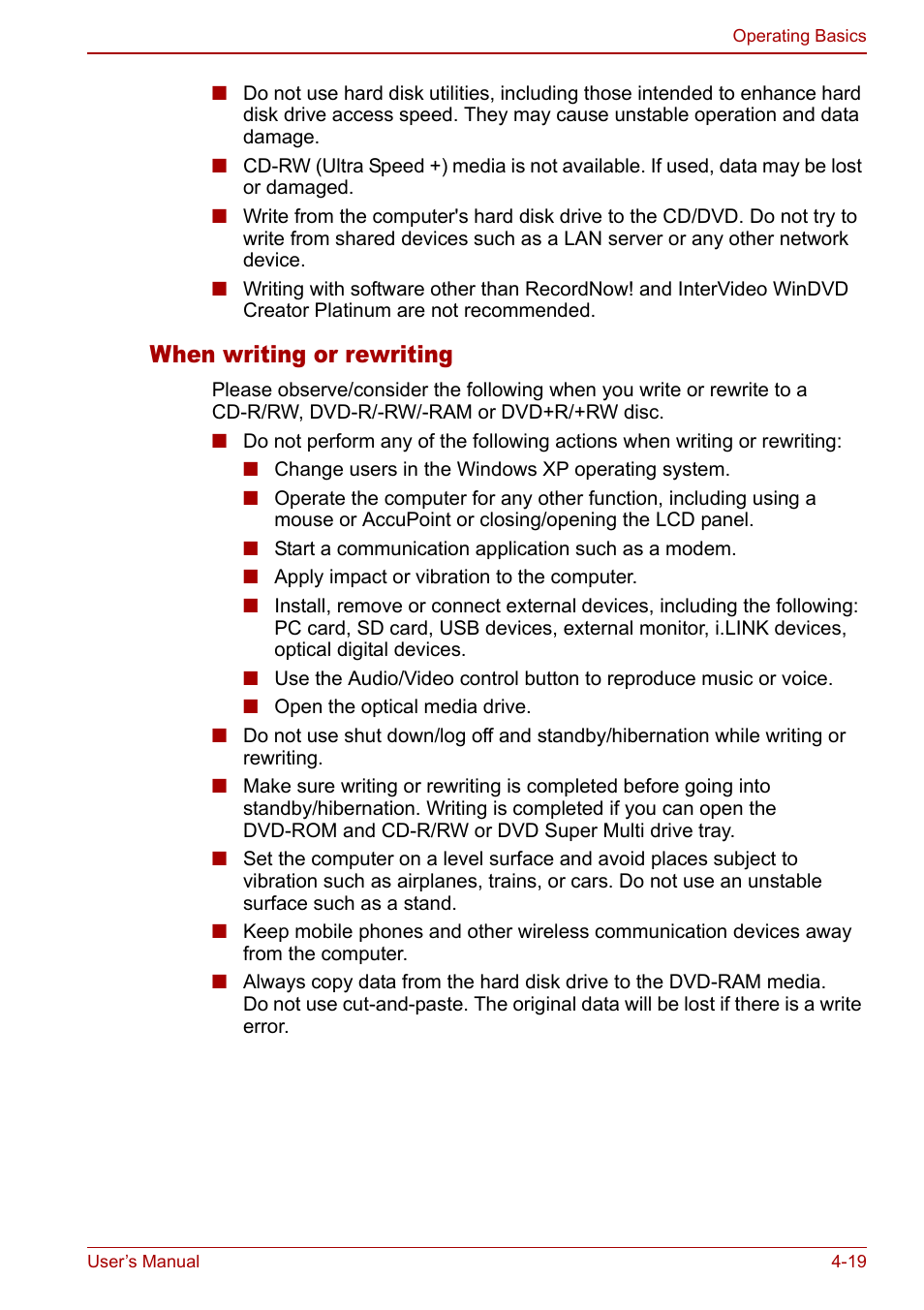 When writing or rewriting | Toshiba Libretto U100 User Manual | Page 89 / 250