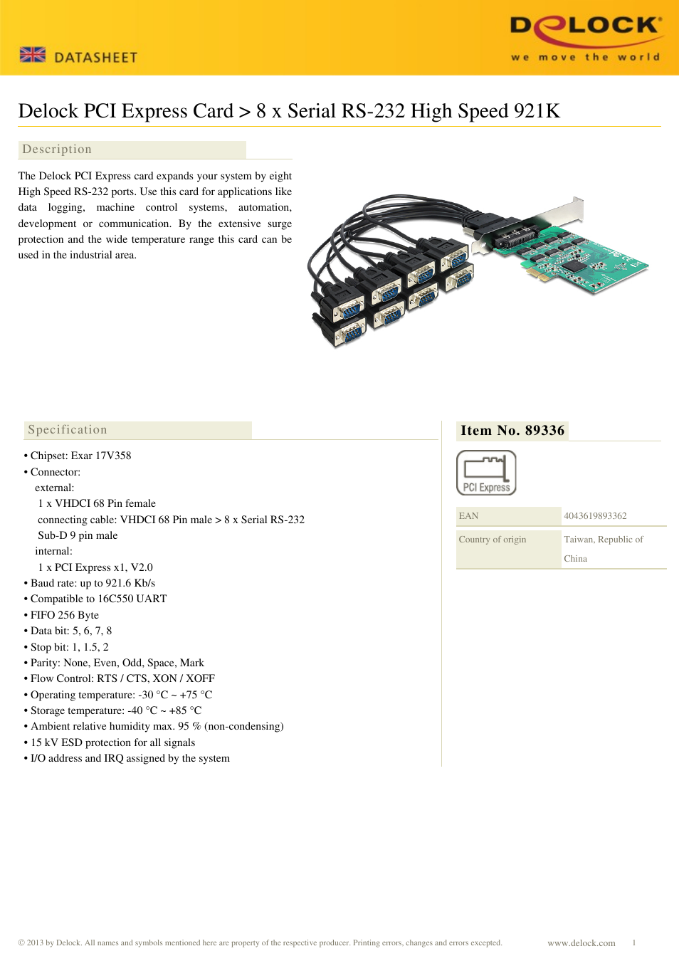 DeLOCK 89336 User Manual | 2 pages