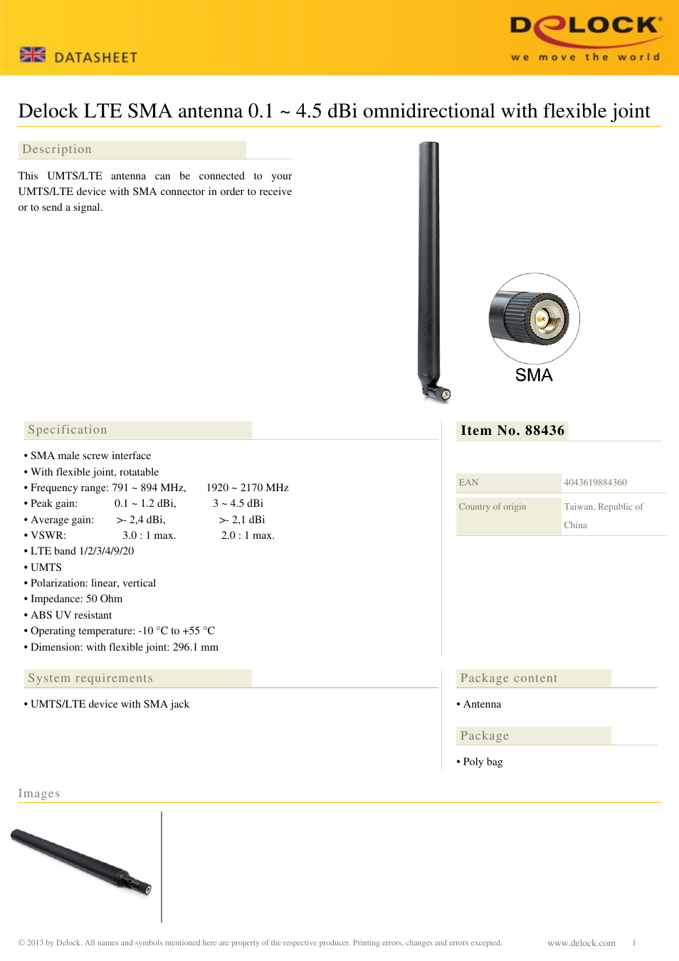 DeLOCK 88436 User Manual | 1 page