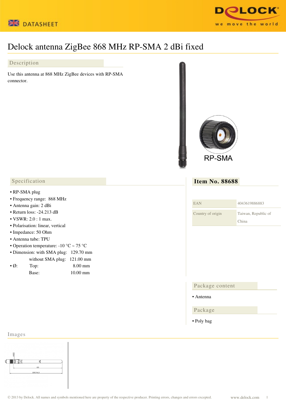 DeLOCK 88688 User Manual | 1 page