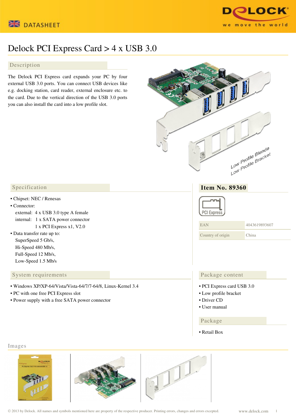 DeLOCK 89360 User Manual | 1 page