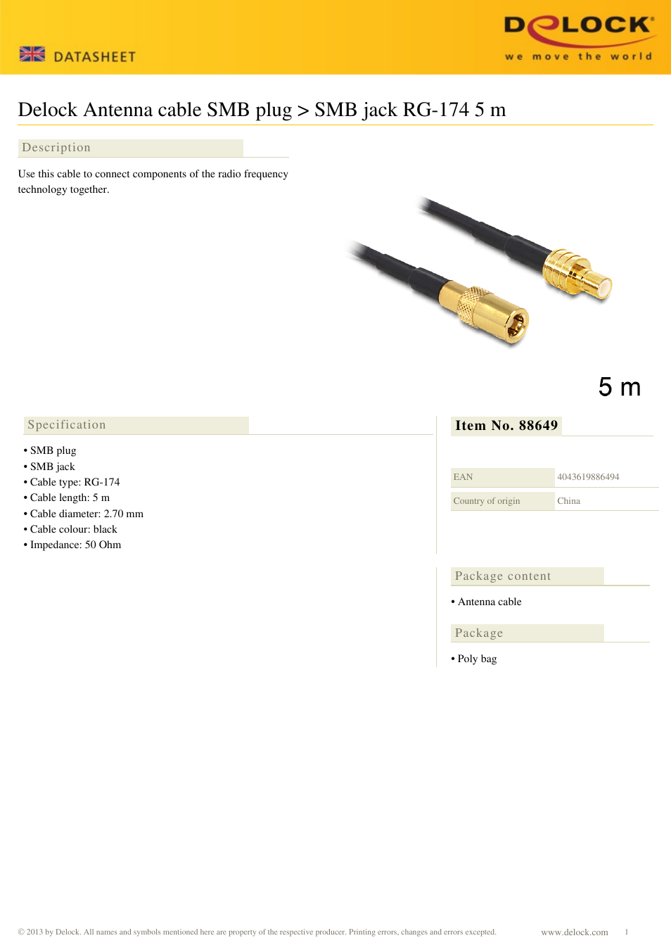 DeLOCK 88649 User Manual | 1 page