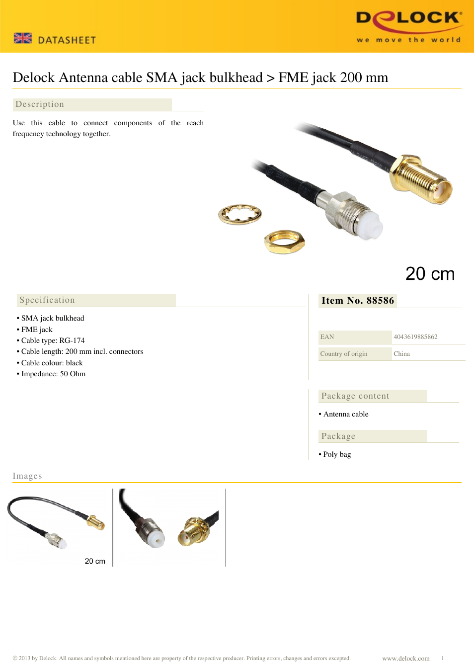 DeLOCK 88586 User Manual | 1 page