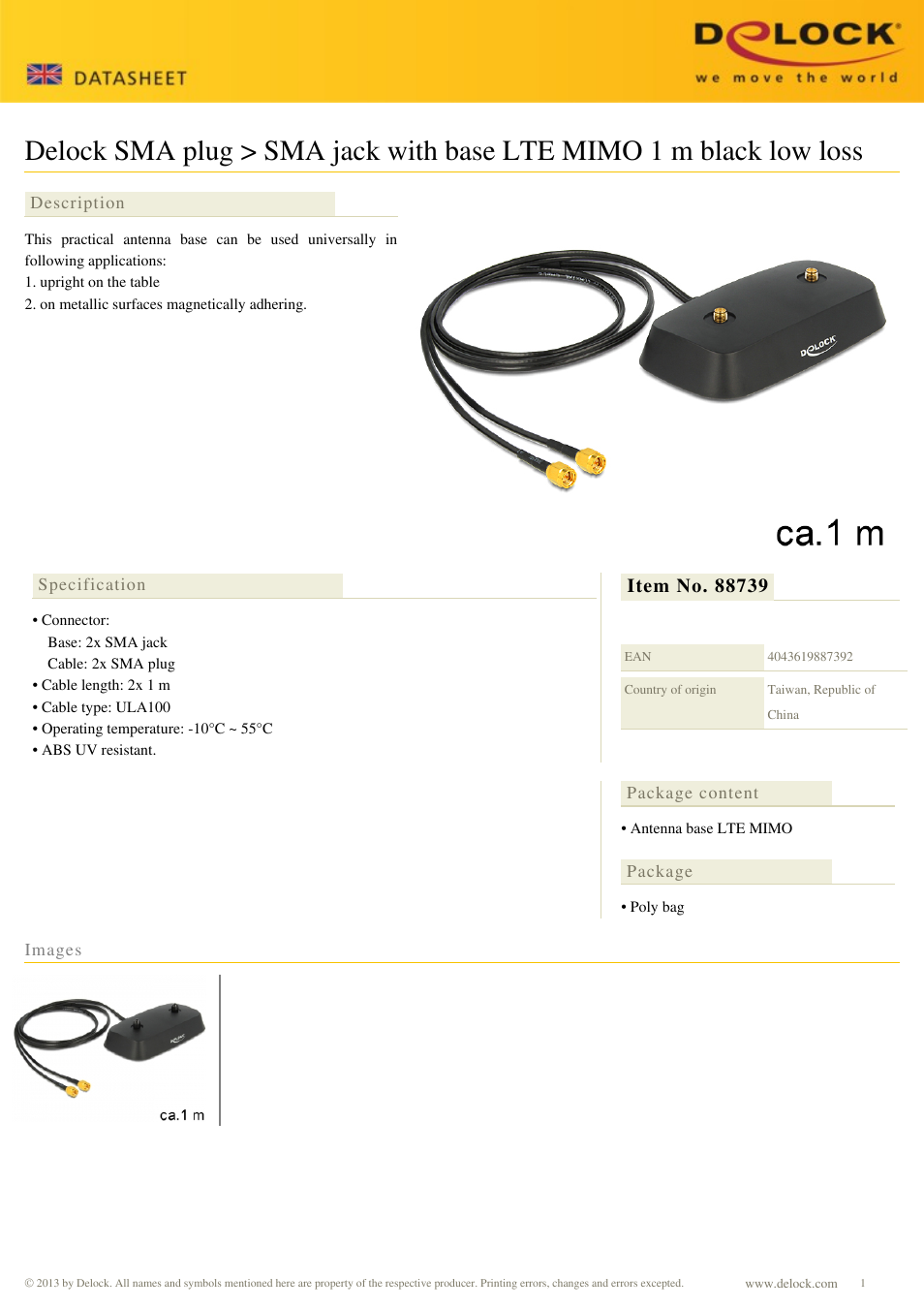 DeLOCK 88739 User Manual | 1 page