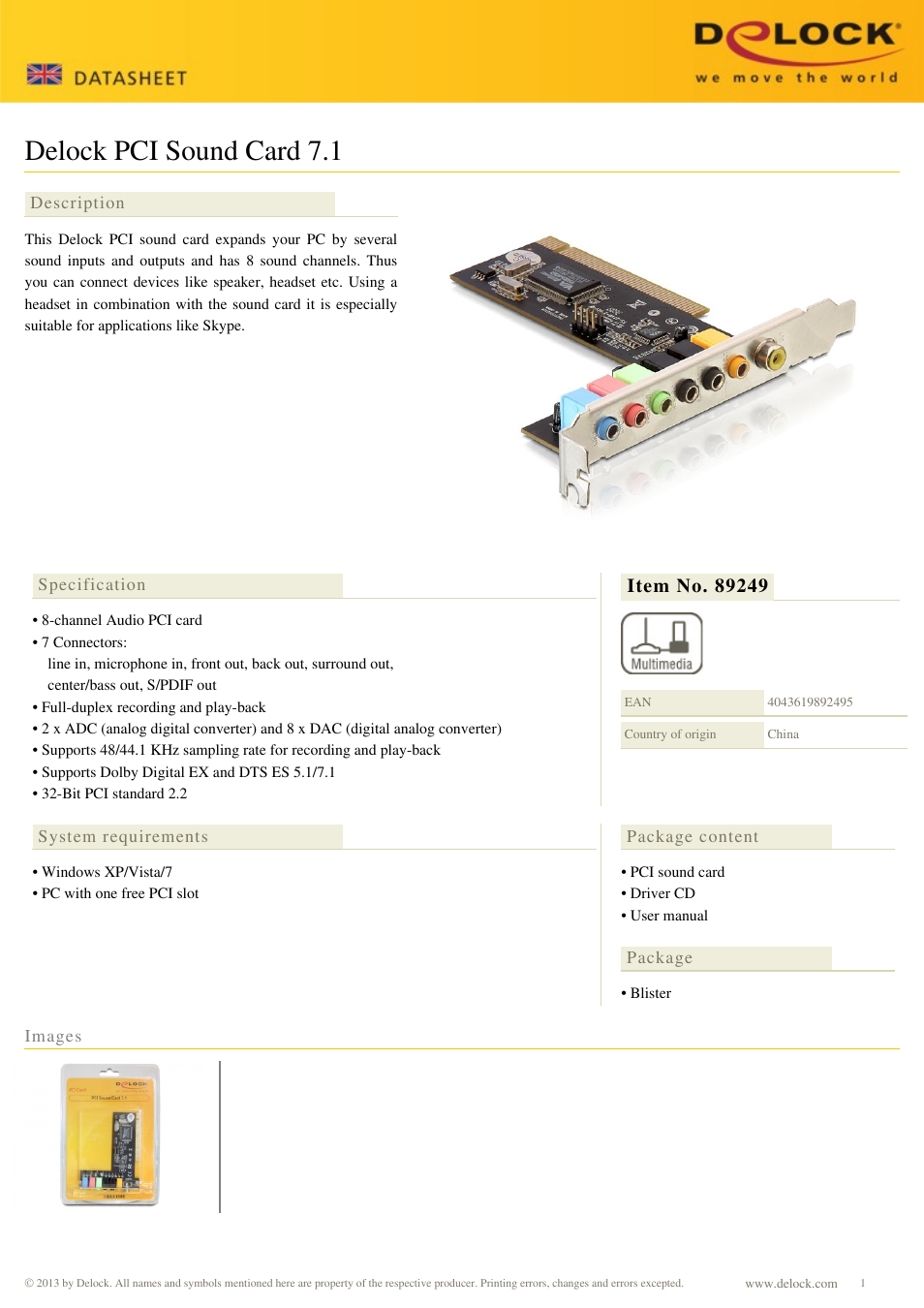 DeLOCK 89249 User Manual | 1 page