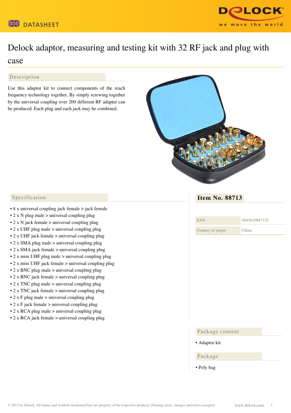 DeLOCK 88713 User Manual | 2 pages