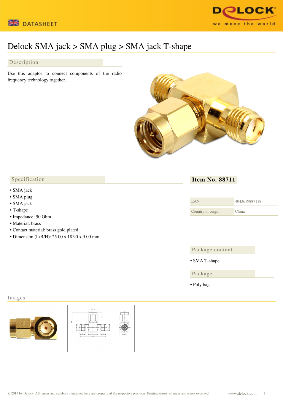 DeLOCK 88711 User Manual | 1 page