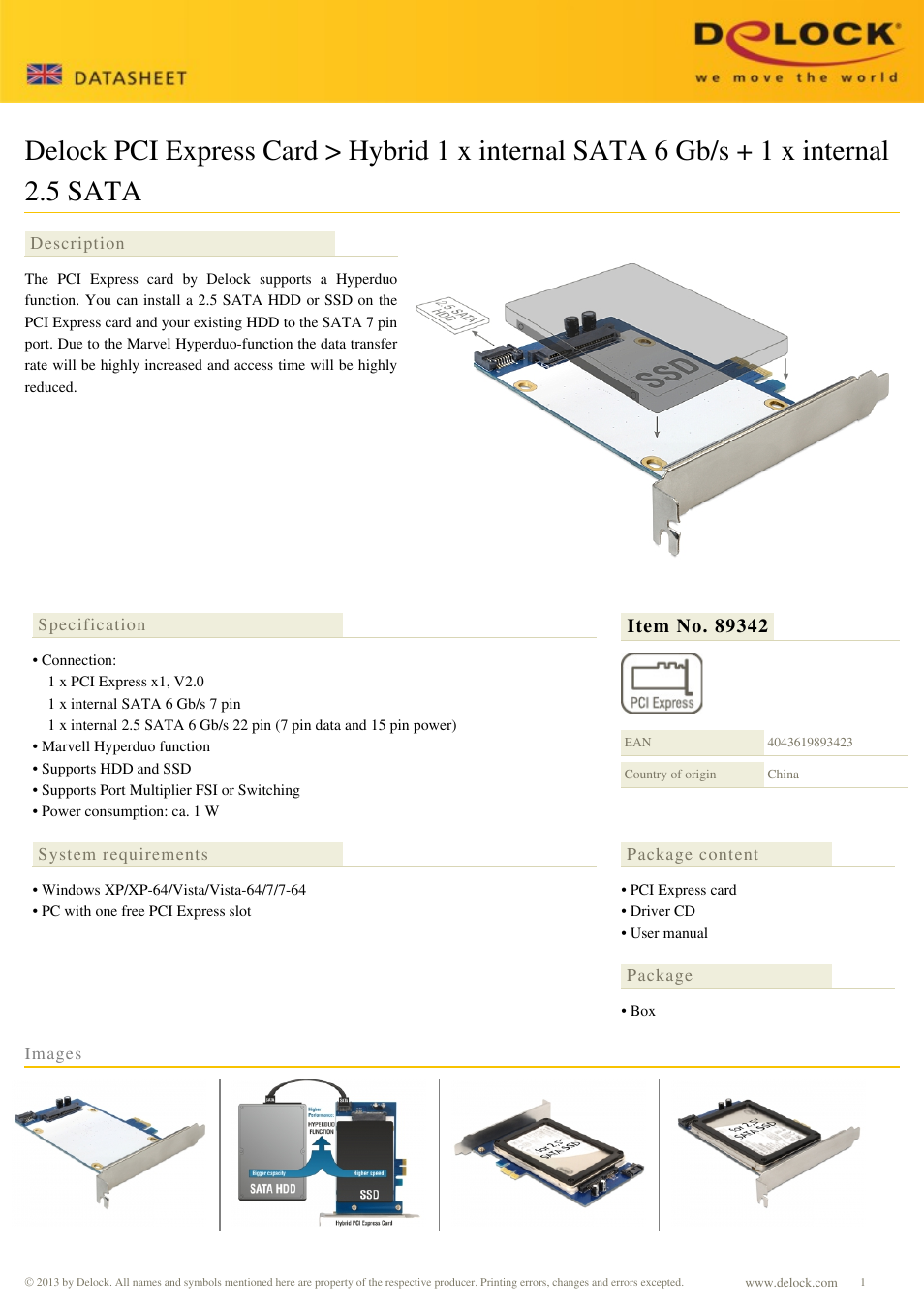 DeLOCK 89342 User Manual | 1 page