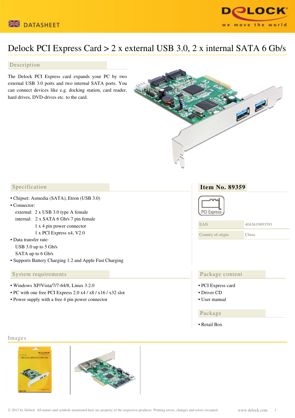 DeLOCK 89359 User Manual | 1 page