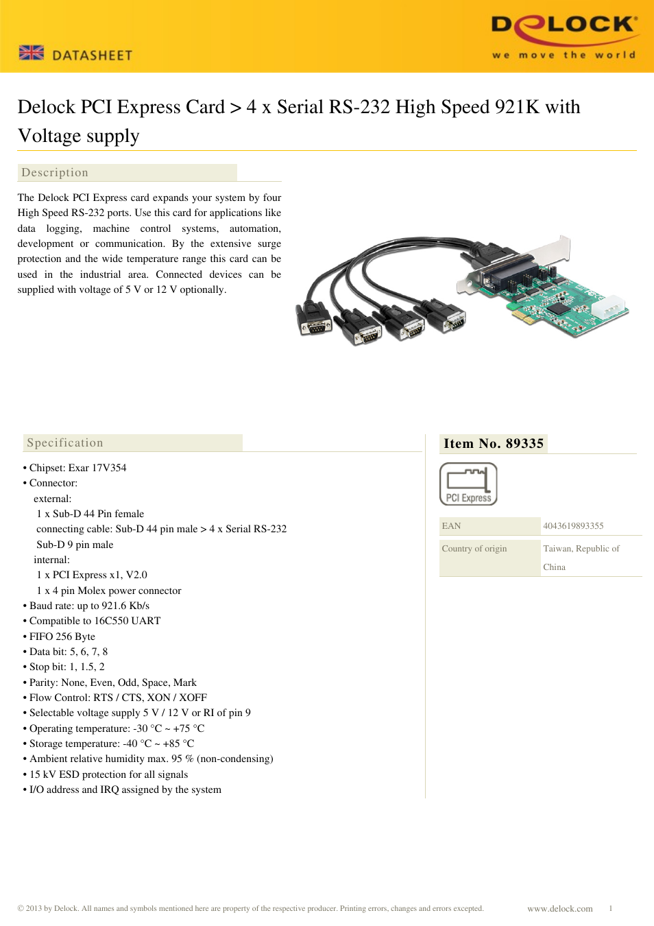 DeLOCK 89335 User Manual | 2 pages