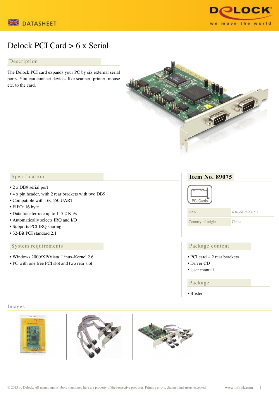 DeLOCK 89075 User Manual | 1 page