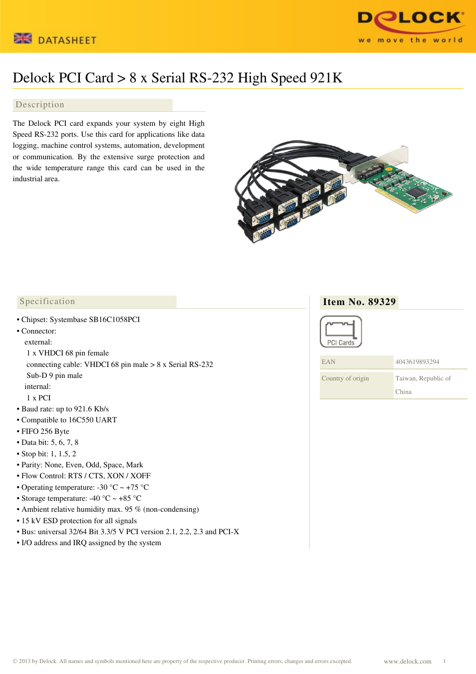 DeLOCK 89329 User Manual | 2 pages