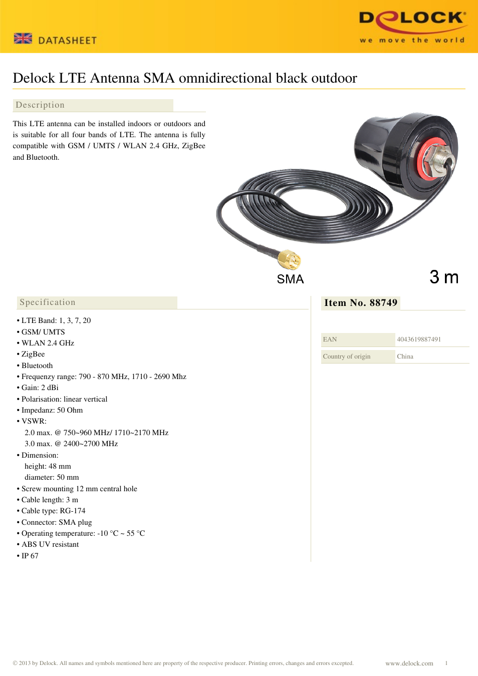 DeLOCK 88749 User Manual | 2 pages